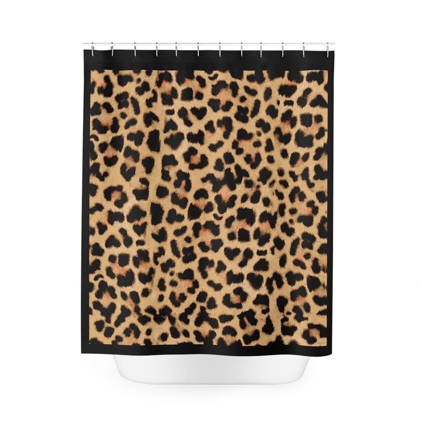 leopard print shower curtain, shower curtain, home accessories, bathroom dcor, bathroom, home dcor, housewarming gift, shower room decor - LOLA VEGAS ART
