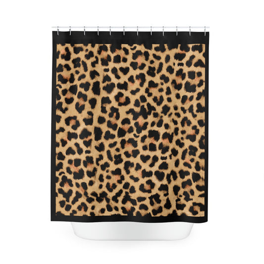 leopard print shower curtain, shower curtain, home accessories, bathroom dcor, bathroom, home dcor, housewarming gift, shower room decor - LOLA VEGAS ART