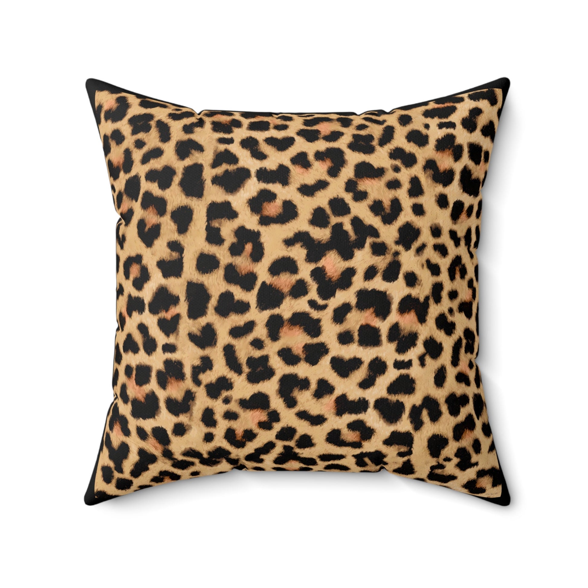 leopard print throw pillow, decorative pillow, living room pillow, bedroom pillow, pillows, square, decorative pillows, accent pillow - LOLA VEGAS ART