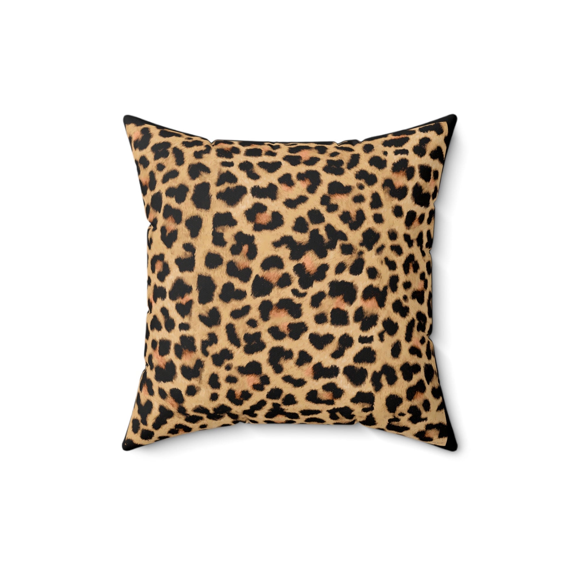 leopard print throw pillow, decorative pillow, living room pillow, bedroom pillow, pillows, square, decorative pillows, accent pillow - LOLA VEGAS ART