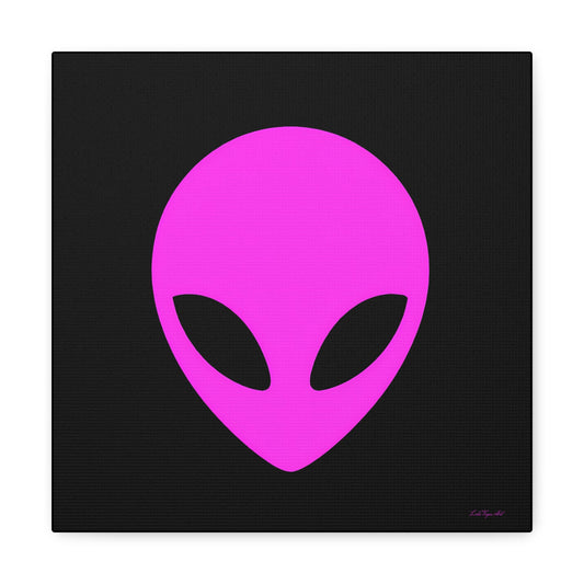 pink alien, extraterrestrial, wall art, wall art canvas, wall art dcor, room wall dcor, unique, quirky, large wall art, e.t., et, space - LOLA VEGAS ART