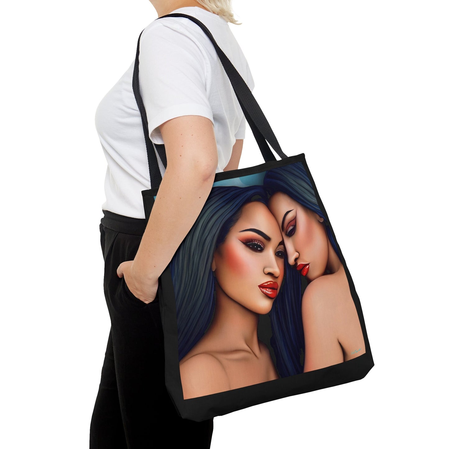 Asian women, bag, canvas bag, tote bag, gifts for women, canvas shopper, reusable bag, shopping bag, tote bag for women - LOLA VEGAS ART