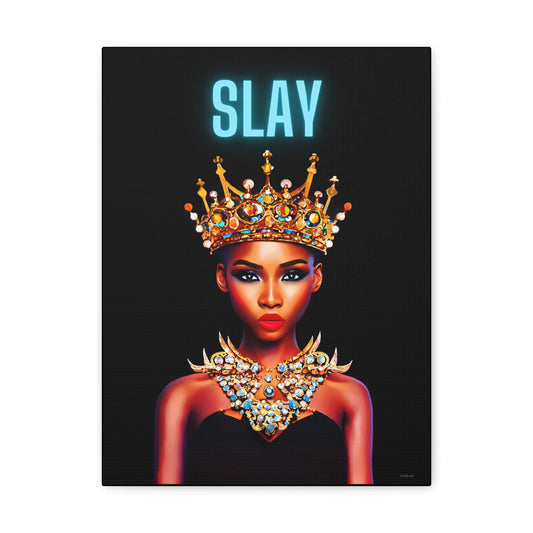 black girl magic, queen, african american, crown, wall art, wall art canvas, wall art dcor, glamour, beauty, fashion, goddess, black woman - LOLA VEGAS ART