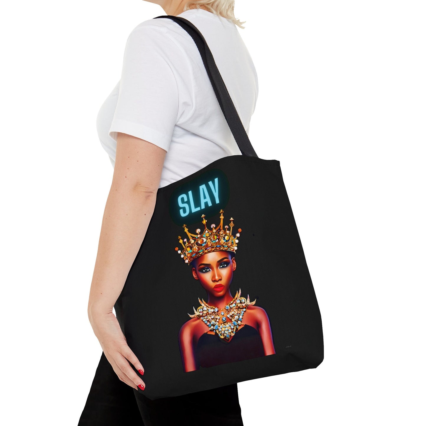 black girl magic, queen, bag, canvas bag, tote bag, gifts for women, oversized canvas bag, reusable bag, shopping bag, tote bag for women - LOLA VEGAS ART