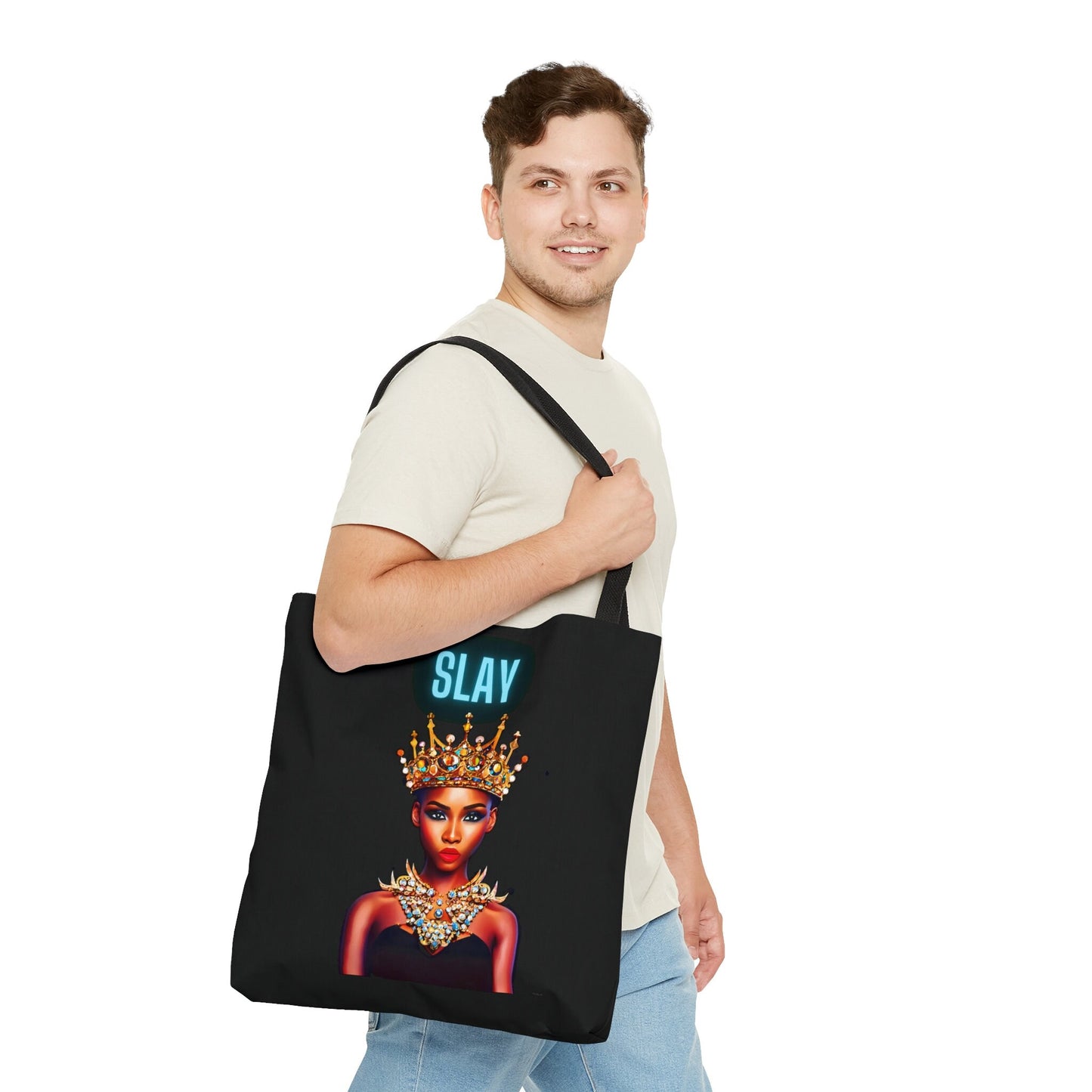black girl magic, queen, bag, canvas bag, tote bag, gifts for women, oversized canvas bag, reusable bag, shopping bag, tote bag for women - LOLA VEGAS ART