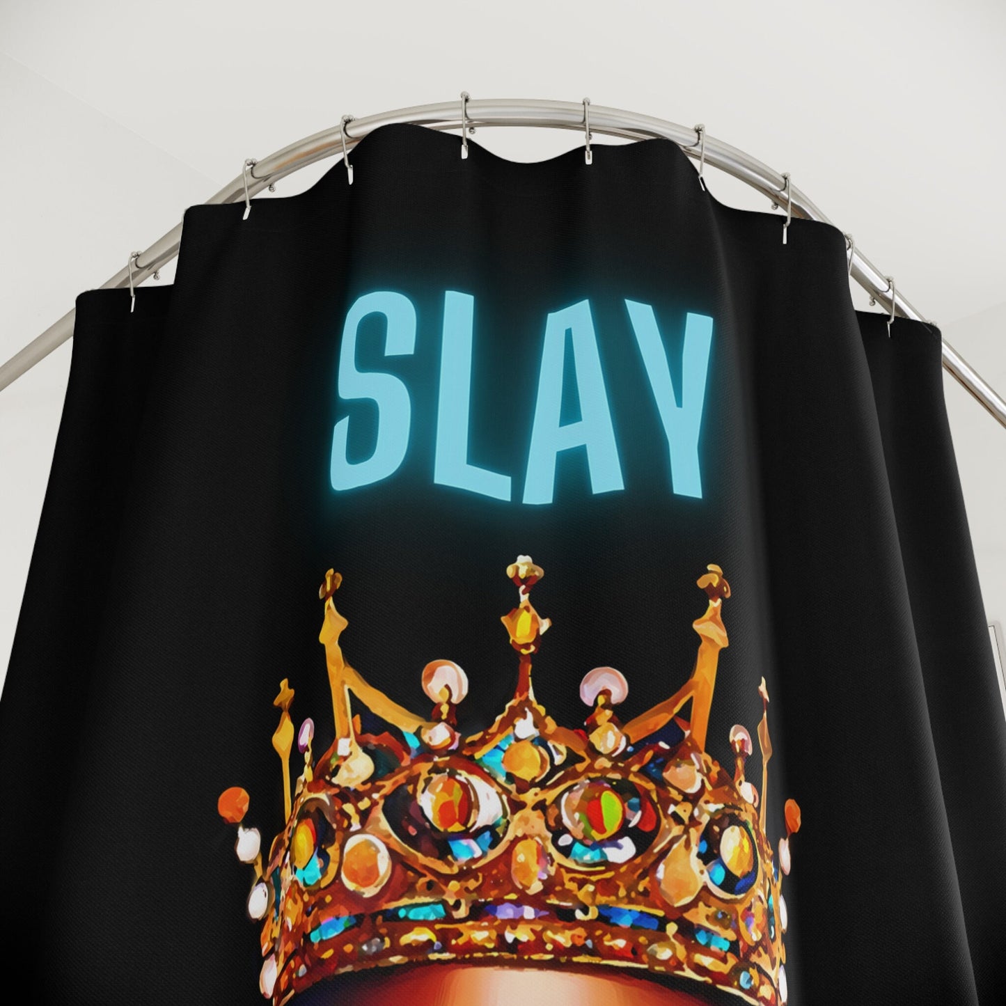 black girl magic, queen, shower curtain, home accessories, bathroom dcor, bathroom, home dcor, housewarming gift, shower room decor - LOLA VEGAS ART
