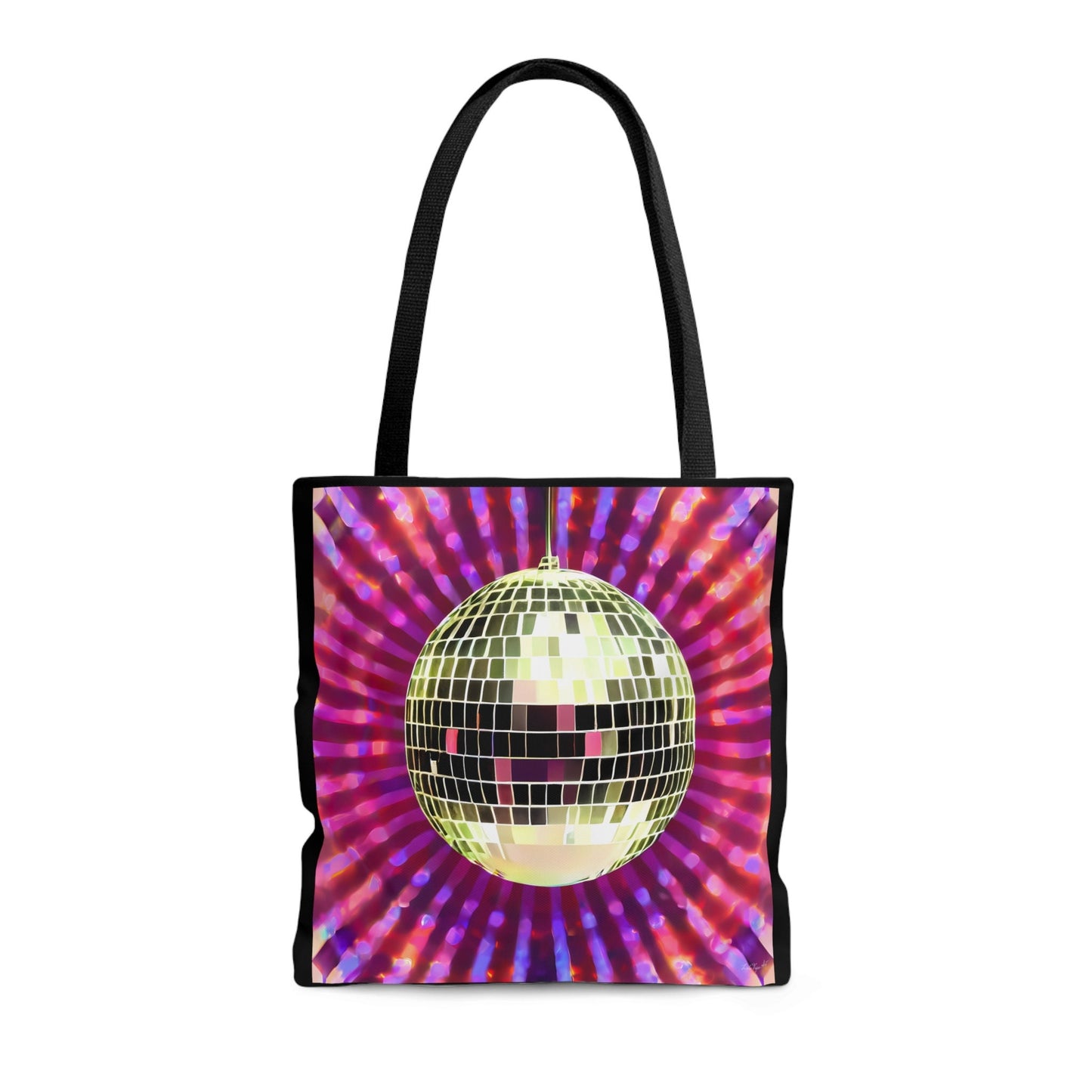 gold disco ball bag, canvas bag, tote bag, gifts for women, canvas shopper, oversized bag, reusable bag, shopping bag, tote bag for women - LOLA VEGAS ART