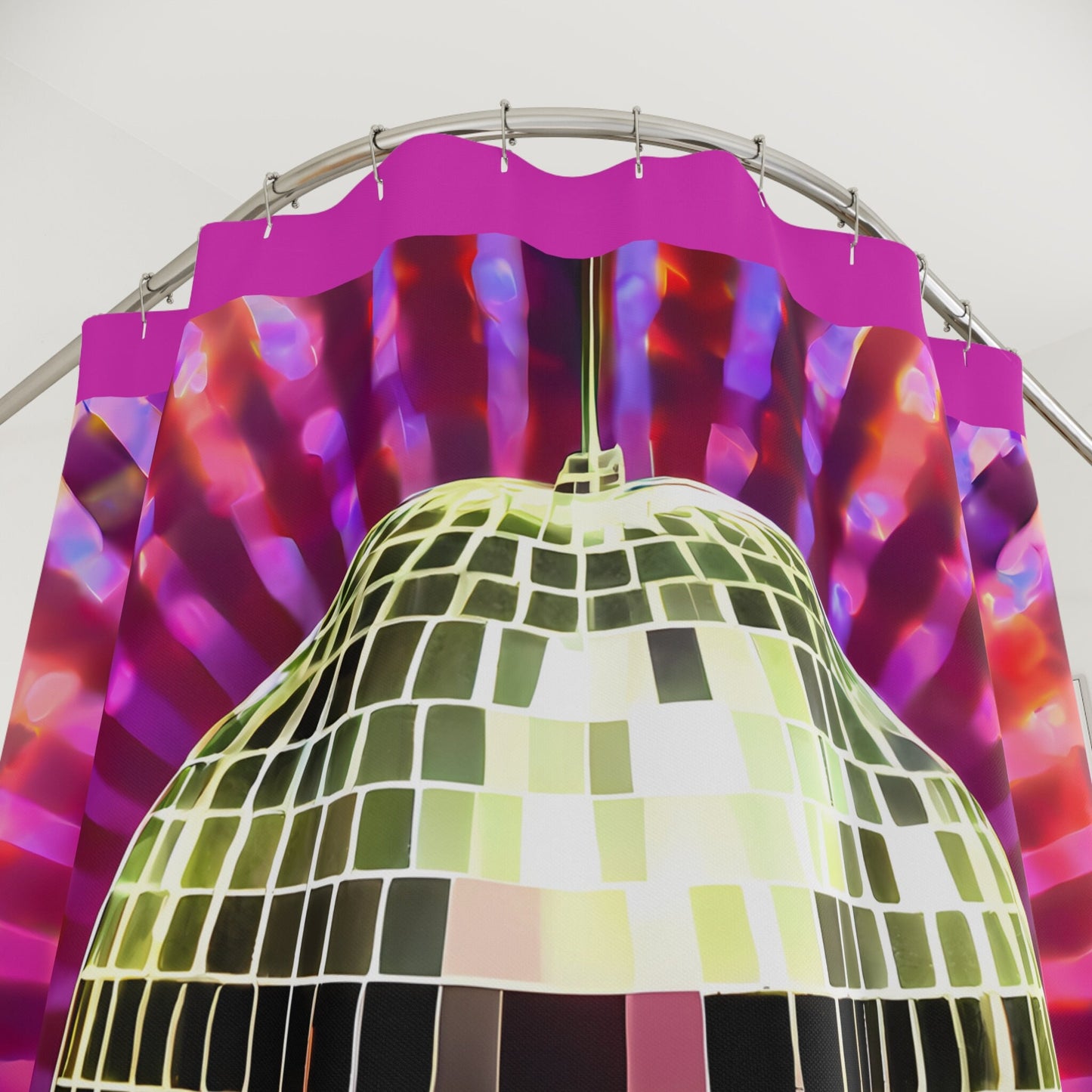 gold disco ball shower curtain, shower curtain, home accessories, bathroom dcor, bathroom, home dcor, housewarming gift, shower room dec - LOLA VEGAS ART