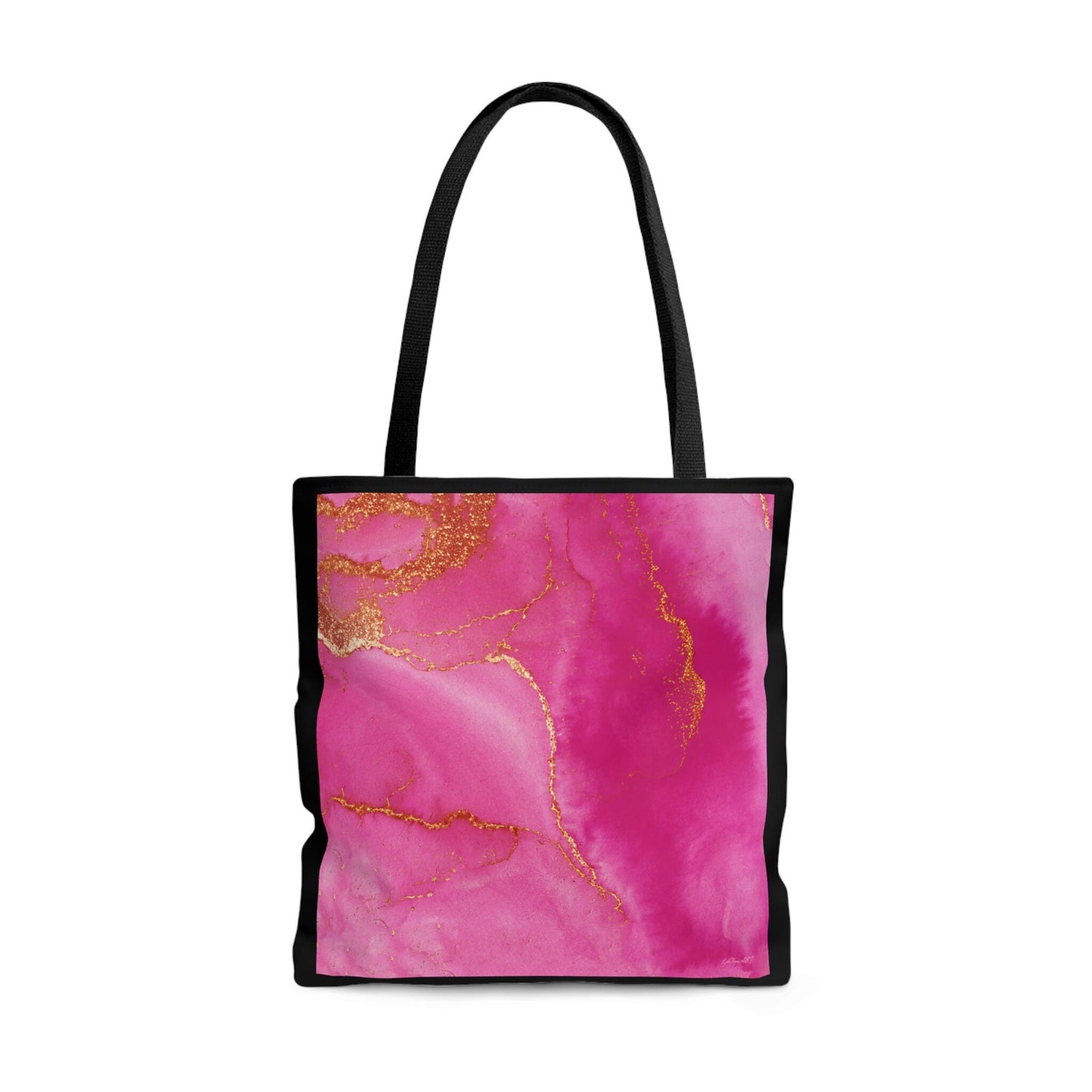 fuchsia gold abstract tote bag, canvas bag, gifts for women, canvas shopper, oversized bag, reusable bag, shopping bag, tote bag for women - LOLA VEGAS ART