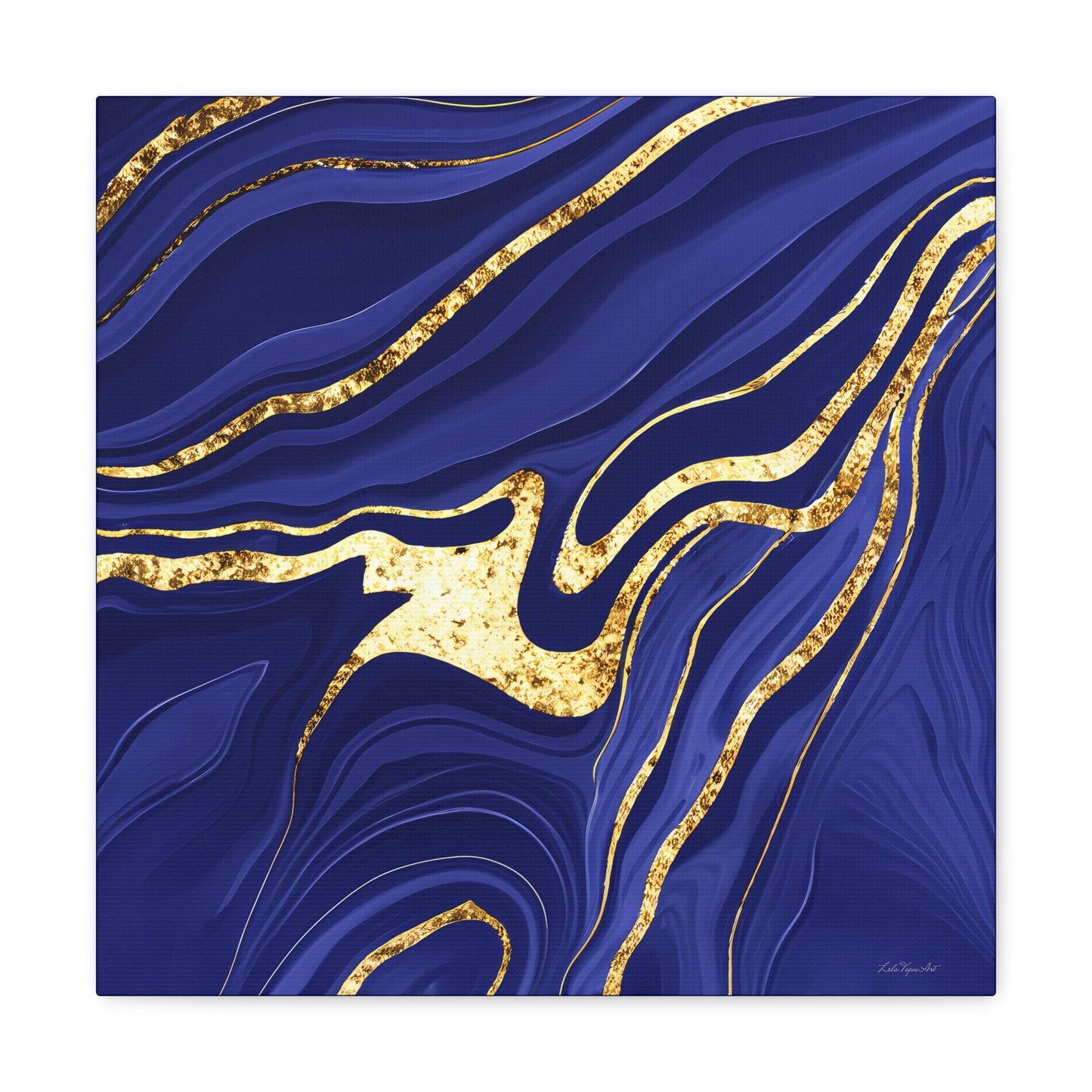 navy gold abstract canvas wall art, wall art, wall art canvas, wall art dcor, room wall dcor, unique art, modern art, contemporary art - LOLA VEGAS ART