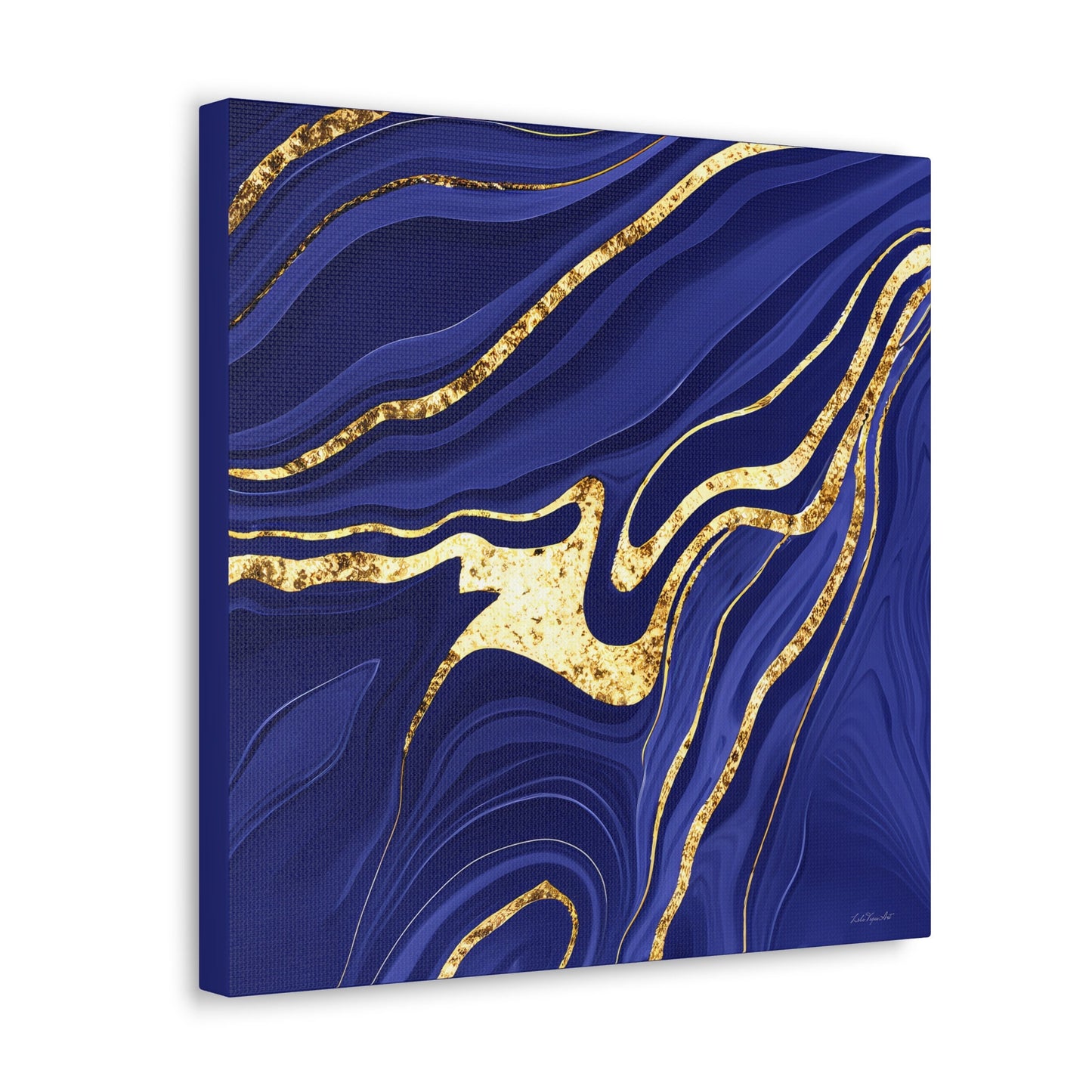 navy gold abstract canvas wall art, wall art, wall art canvas, wall art dcor, room wall dcor, unique art, modern art, contemporary art - LOLA VEGAS ART