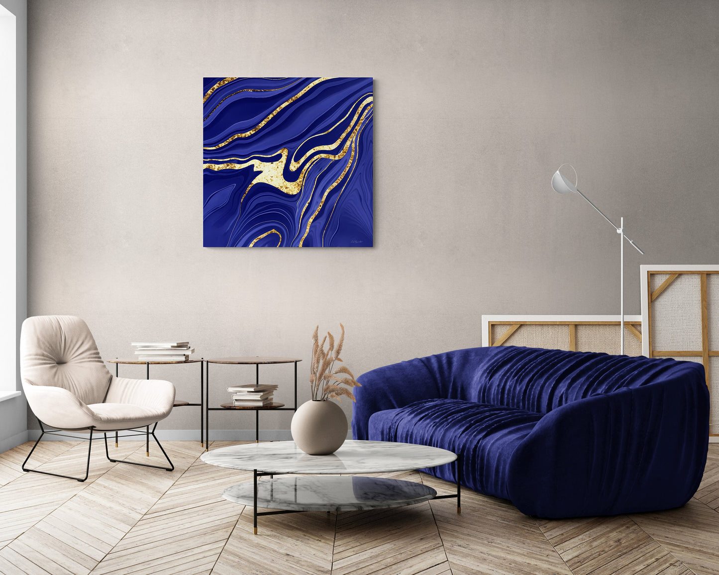 navy gold abstract canvas wall art, wall art, wall art canvas, wall art dcor, room wall dcor, unique art, modern art, contemporary art - LOLA VEGAS ART