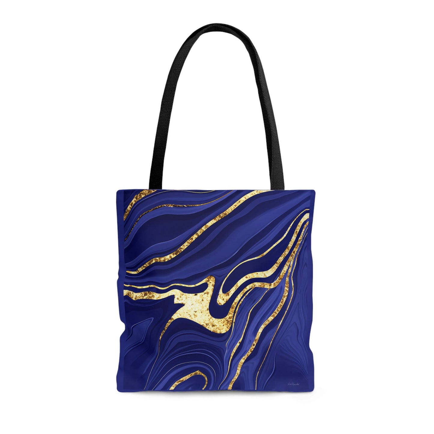 navy gold abstract tote bag, canvas bag, gifts for women, canvas shopper, oversized bag, reusable bag, shopping bag, tote bag for women - LOLA VEGAS ART