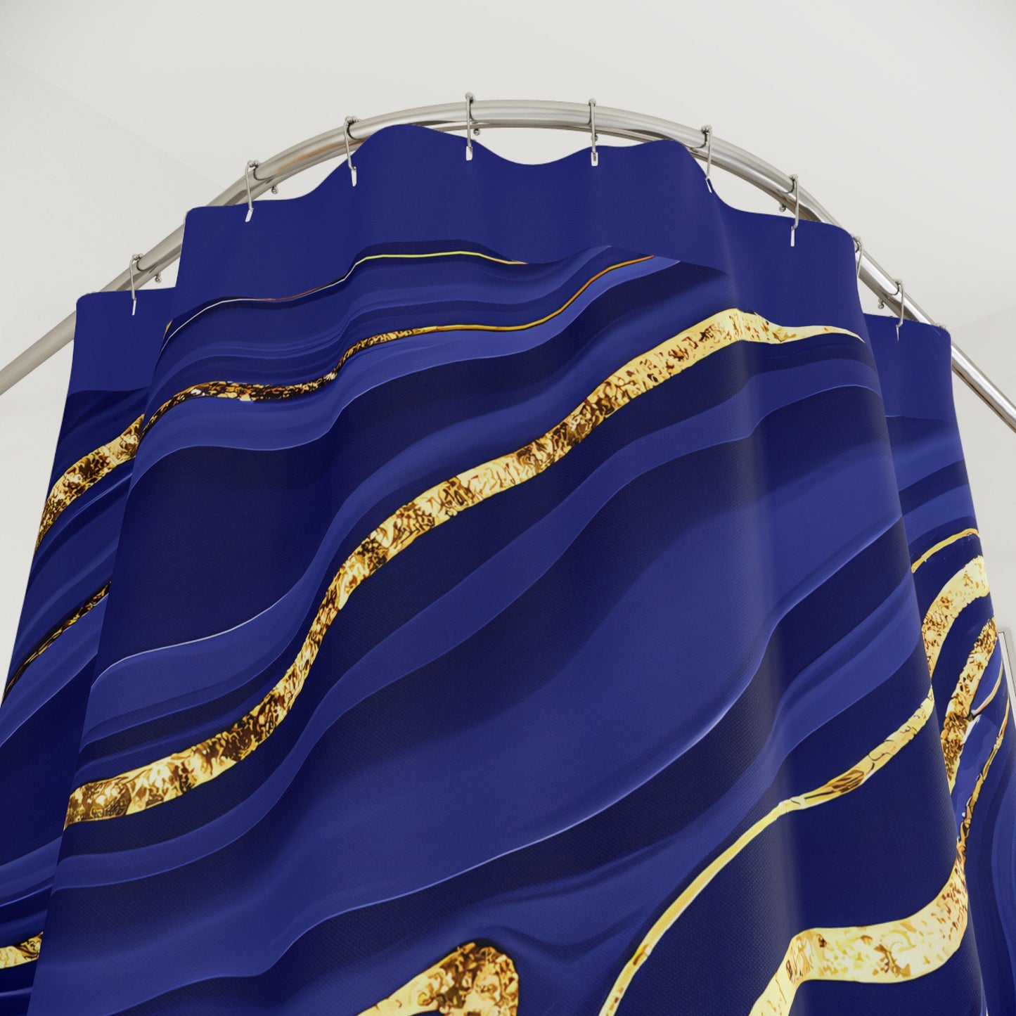 navy gold abstract shower curtain, home accessories, bathroom dcor, bathroom, home dcor, housewarming gift, shower room decor, gifts - LOLA VEGAS ART
