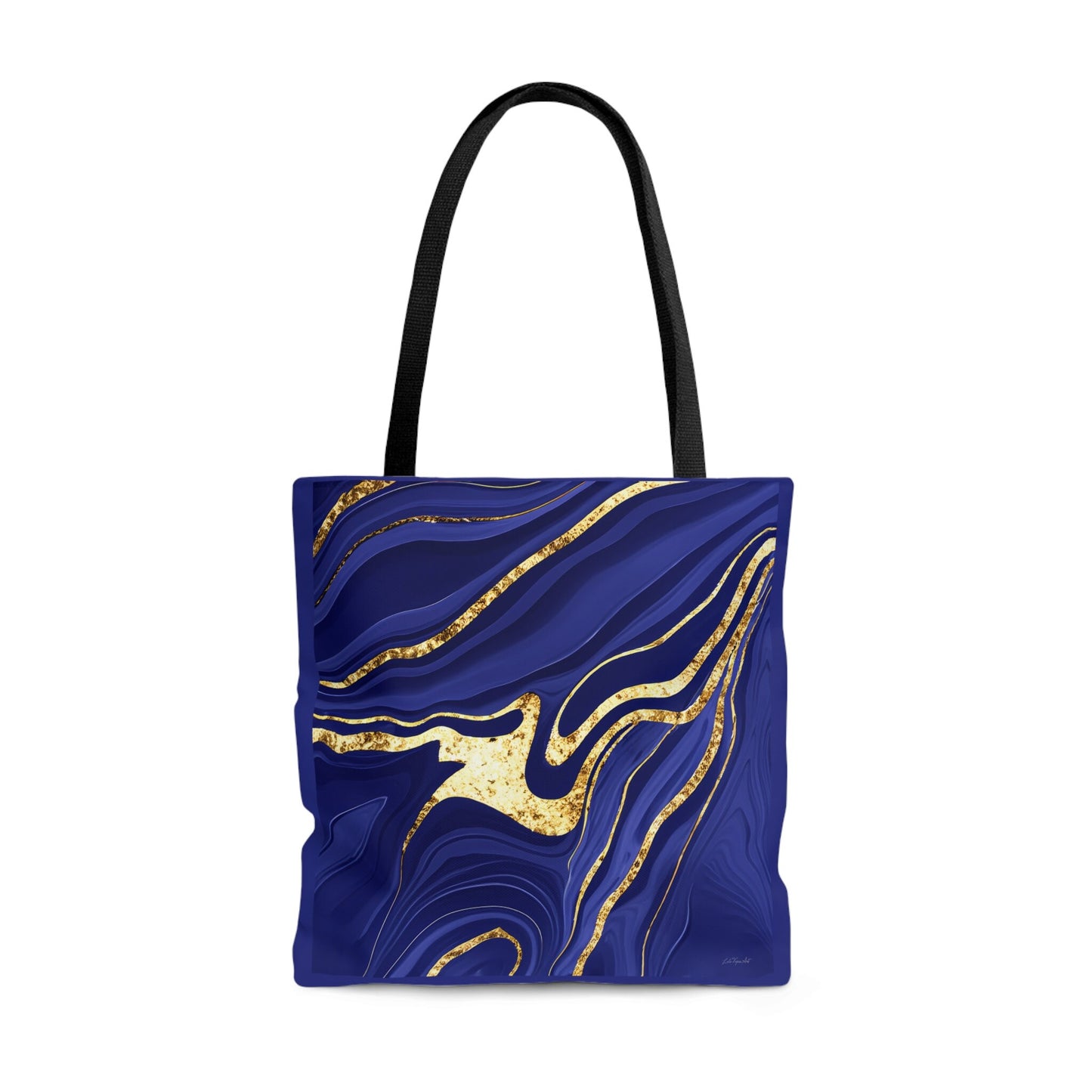 navy gold abstract tote bag, canvas bag, gifts for women, canvas shopper, oversized bag, reusable bag, shopping bag, tote bag for women - LOLA VEGAS ART