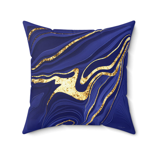 navy gold abstract throw pillow, decorative pillow, living room pillow, bedroom pillow, pillows, square, decorative pillows, accent pillow - LOLA VEGAS ART
