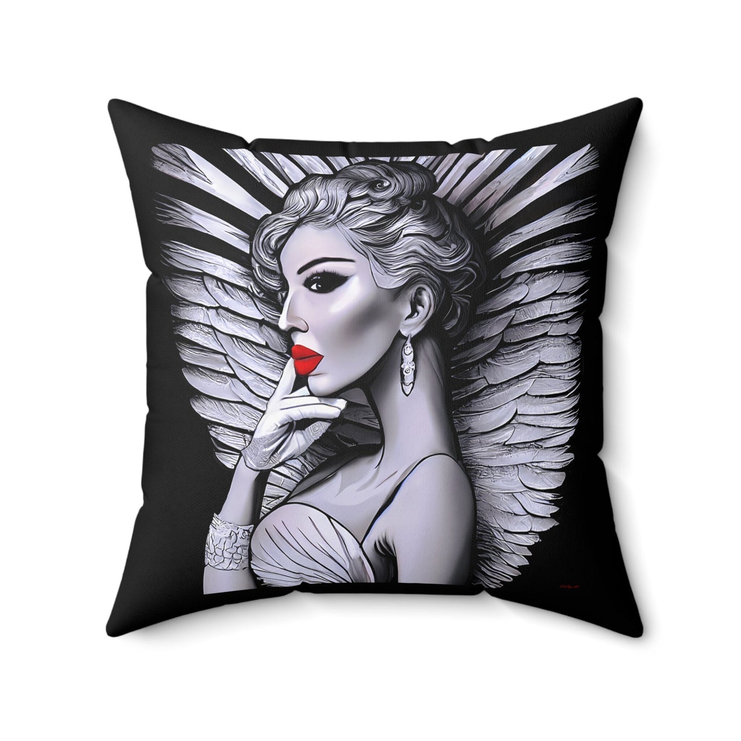 art deco angel square pillow, decorative pillow, living room pillow, bedroom pillow, throw pillow, pillows,decorative pillows, accent pillow - LOLA VEGAS ART