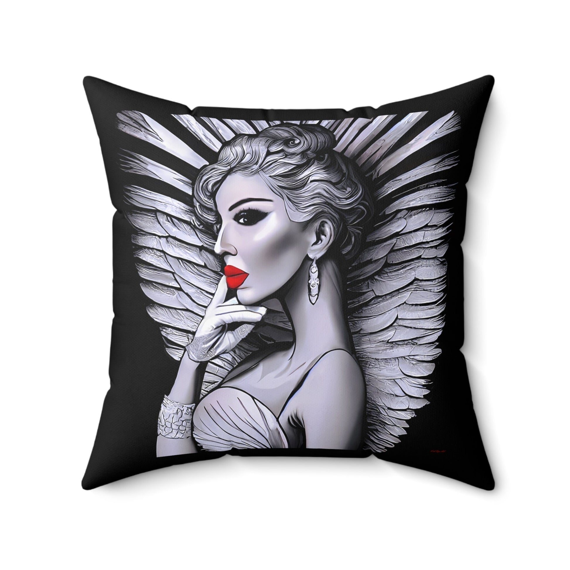 art deco angel square pillow, decorative pillow, living room pillow, bedroom pillow, throw pillow, pillows,decorative pillows, accent pillow - LOLA VEGAS ART