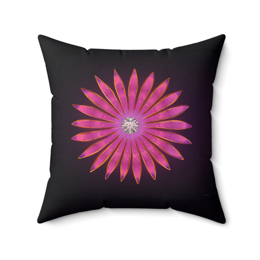 fuchsia diamond sunburst, decorative pillow, living room pillow, bedroom pillow, throw pillow, pillows, decorative pillows, accent pillow - LOLA VEGAS ART