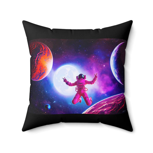 female astronaut, decorative pillow, living room pillow, bedroom pillow, throw pillow, pillows, square, decorative pillows, accent pillow - LOLA VEGAS ART