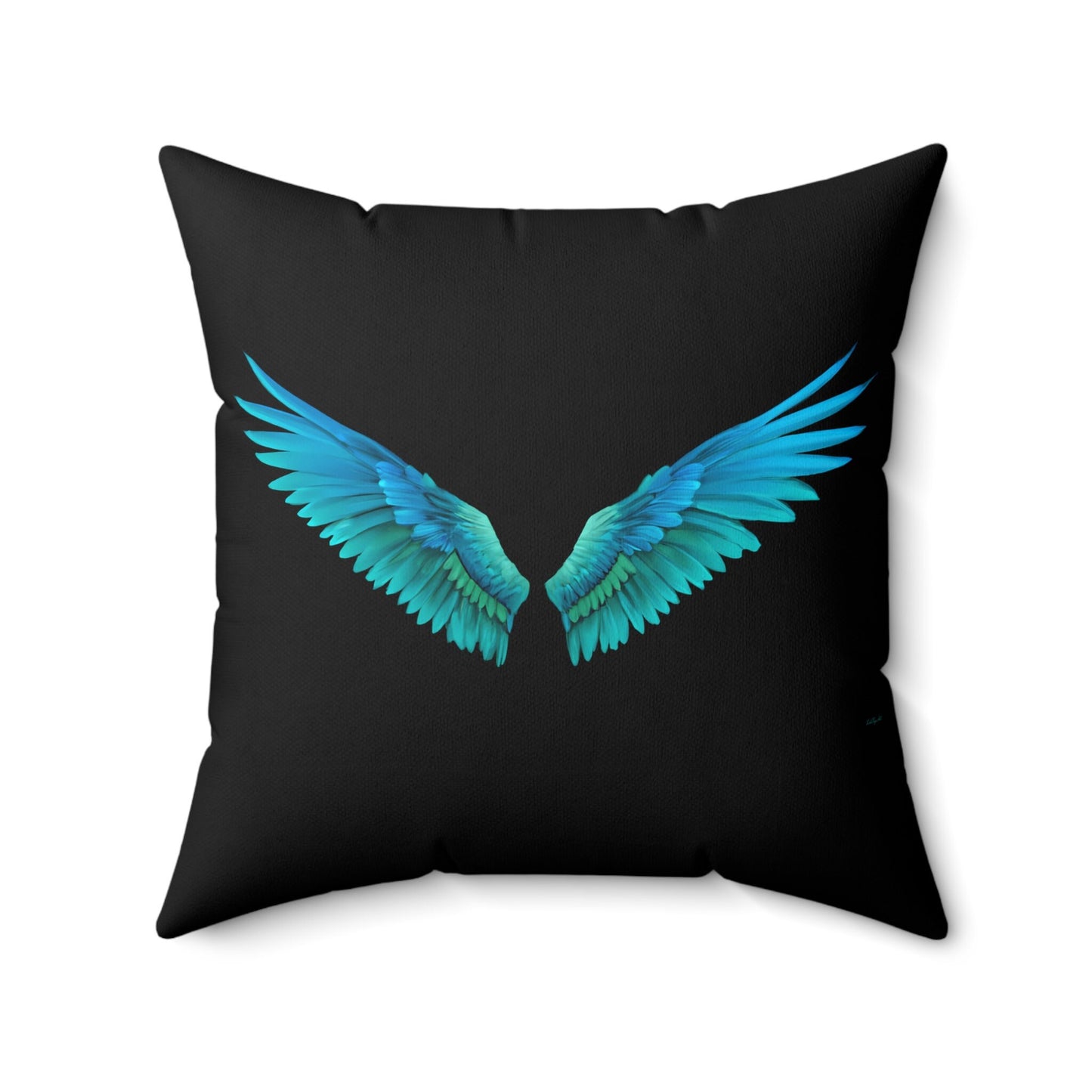 angels wings, turquoise, decorative pillow, living room pillow, bedroom pillow, throw pillow, pillows, decorative pillows, accent pillow - LOLA VEGAS ART