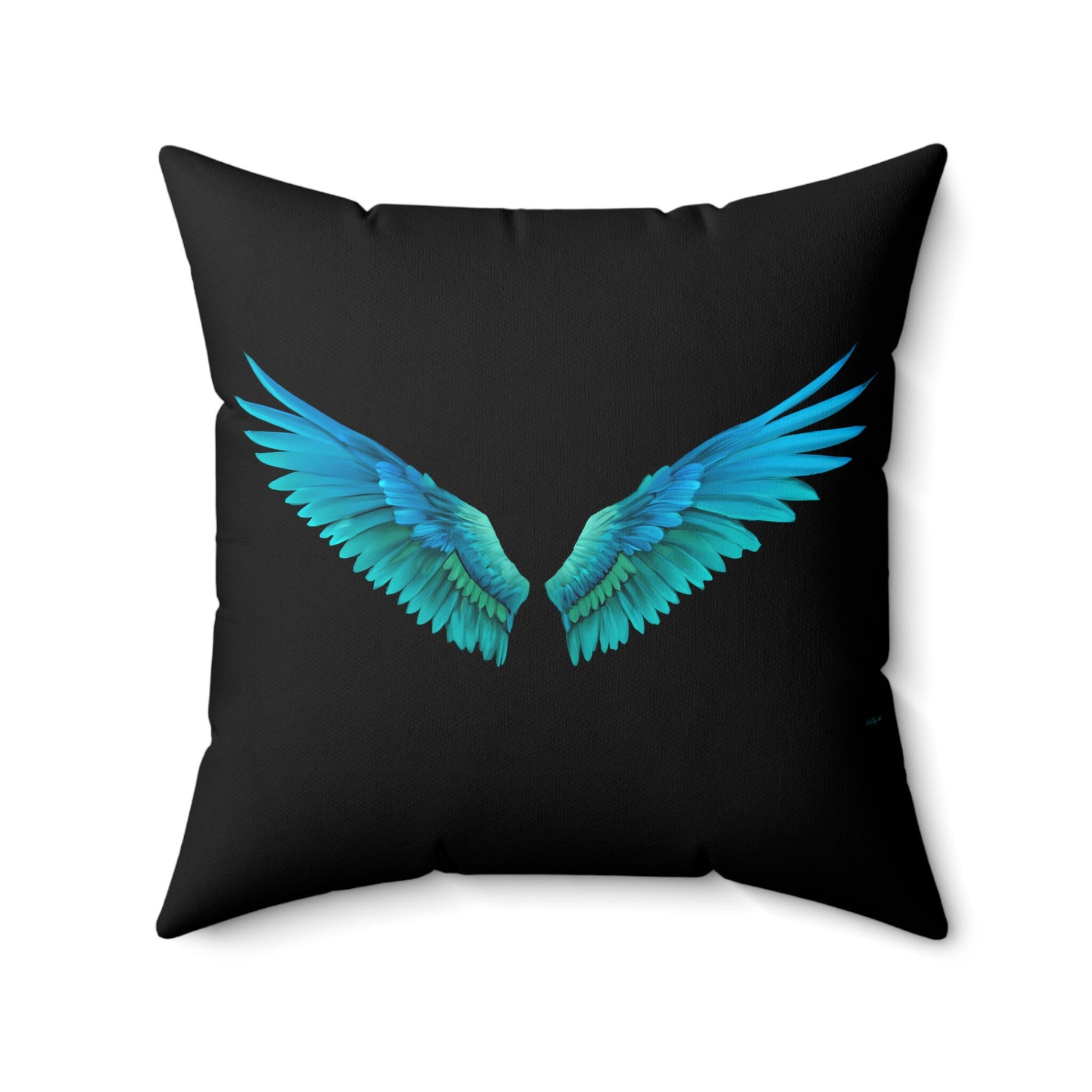 angels wings, turquoise, decorative pillow, living room pillow, bedroom pillow, throw pillow, pillows, decorative pillows, accent pillow - LOLA VEGAS ART