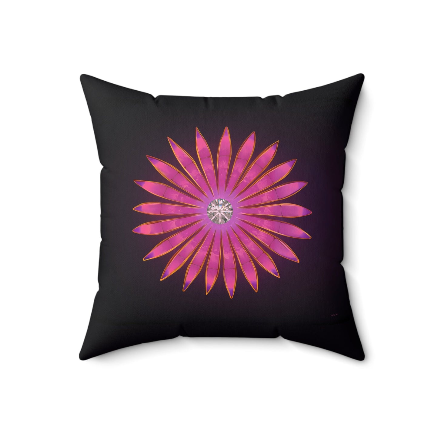fuchsia diamond sunburst, decorative pillow, living room pillow, bedroom pillow, throw pillow, pillows, decorative pillows, accent pillow - LOLA VEGAS ART