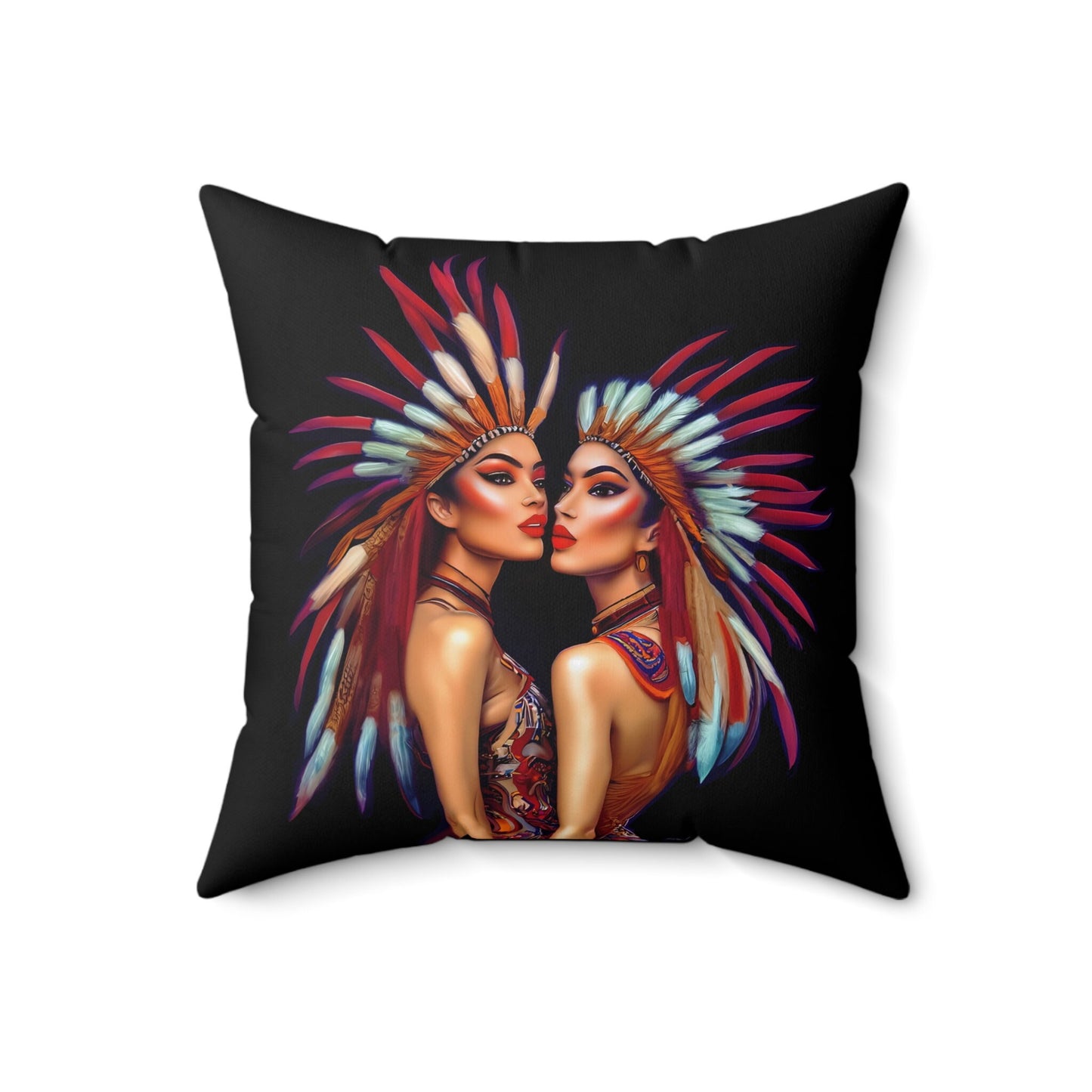 american indian women, decorative pillow, living room pillow, bedroom pillow, throw pillow, pillows, decorative pillows, accent pillow - LOLA VEGAS ART