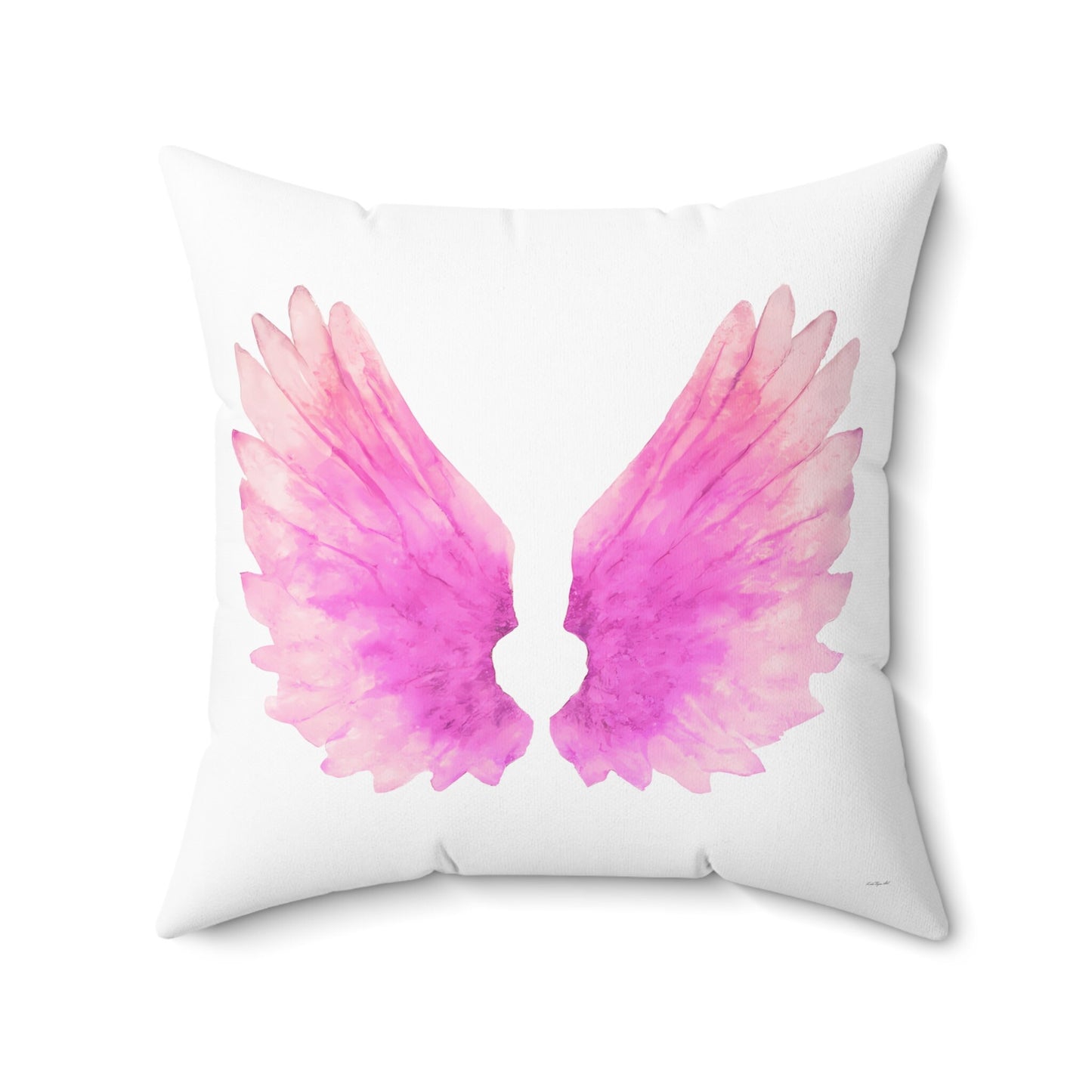 angel wings, pink, decorative pillow, living room pillow, bedroom pillow, throw pillow, pillows, decorative pillows, accent pillow - LOLA VEGAS ART