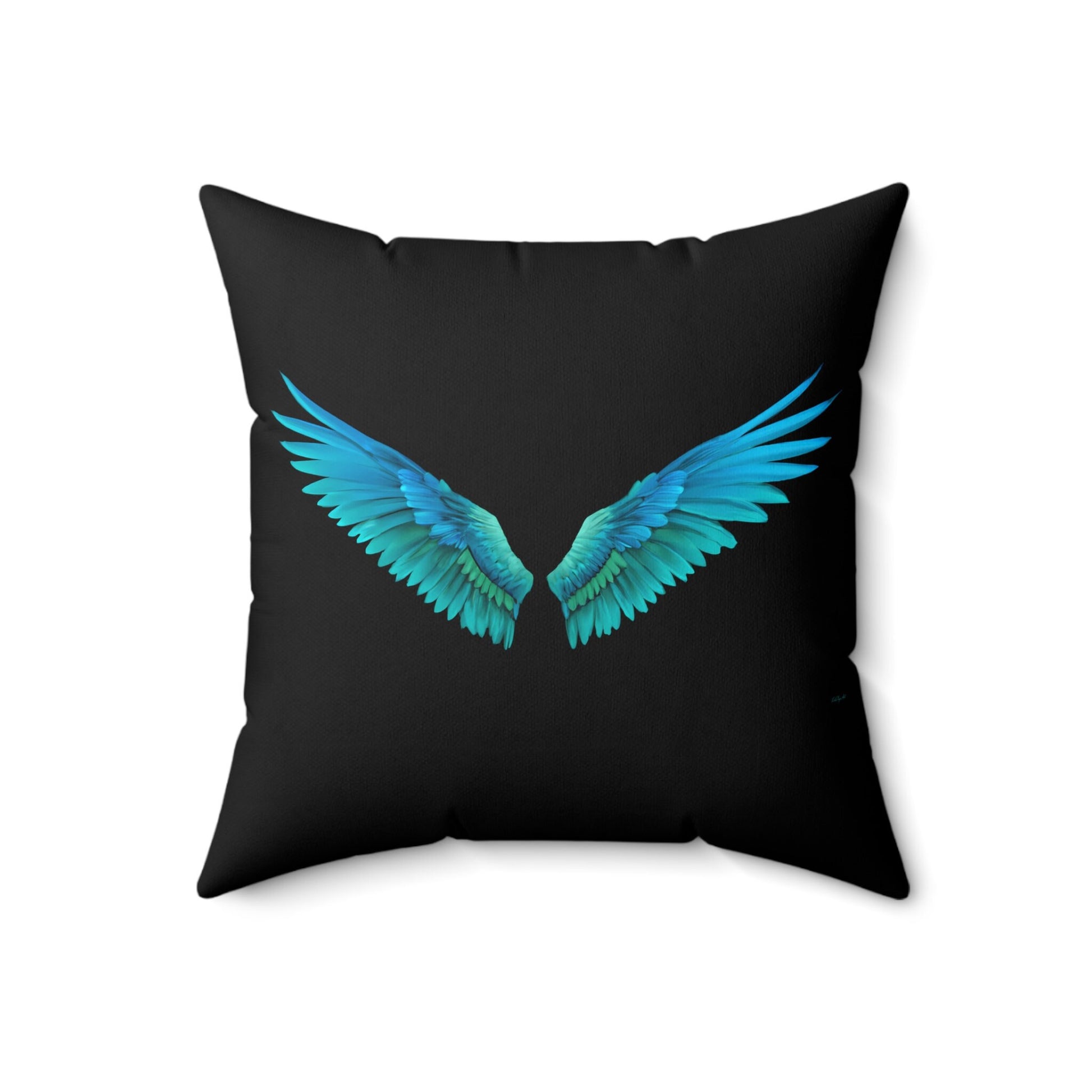 angels wings, turquoise, decorative pillow, living room pillow, bedroom pillow, throw pillow, pillows, decorative pillows, accent pillow - LOLA VEGAS ART