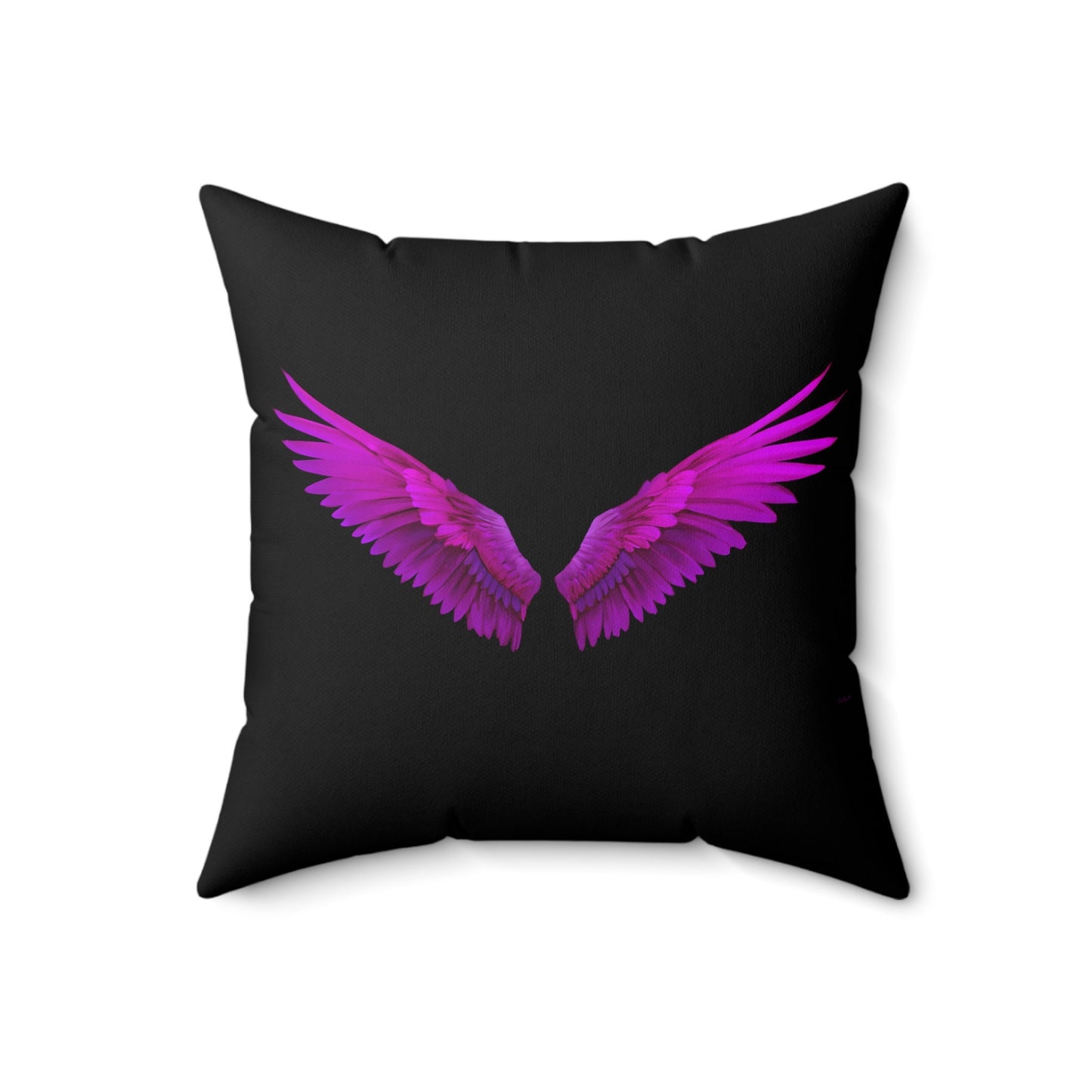 fuchsia angel wings, decorative pillow, living room pillow, bedroom pillow, throw pillow, pillows, decorative pillows, accent pillow - LOLA VEGAS ART