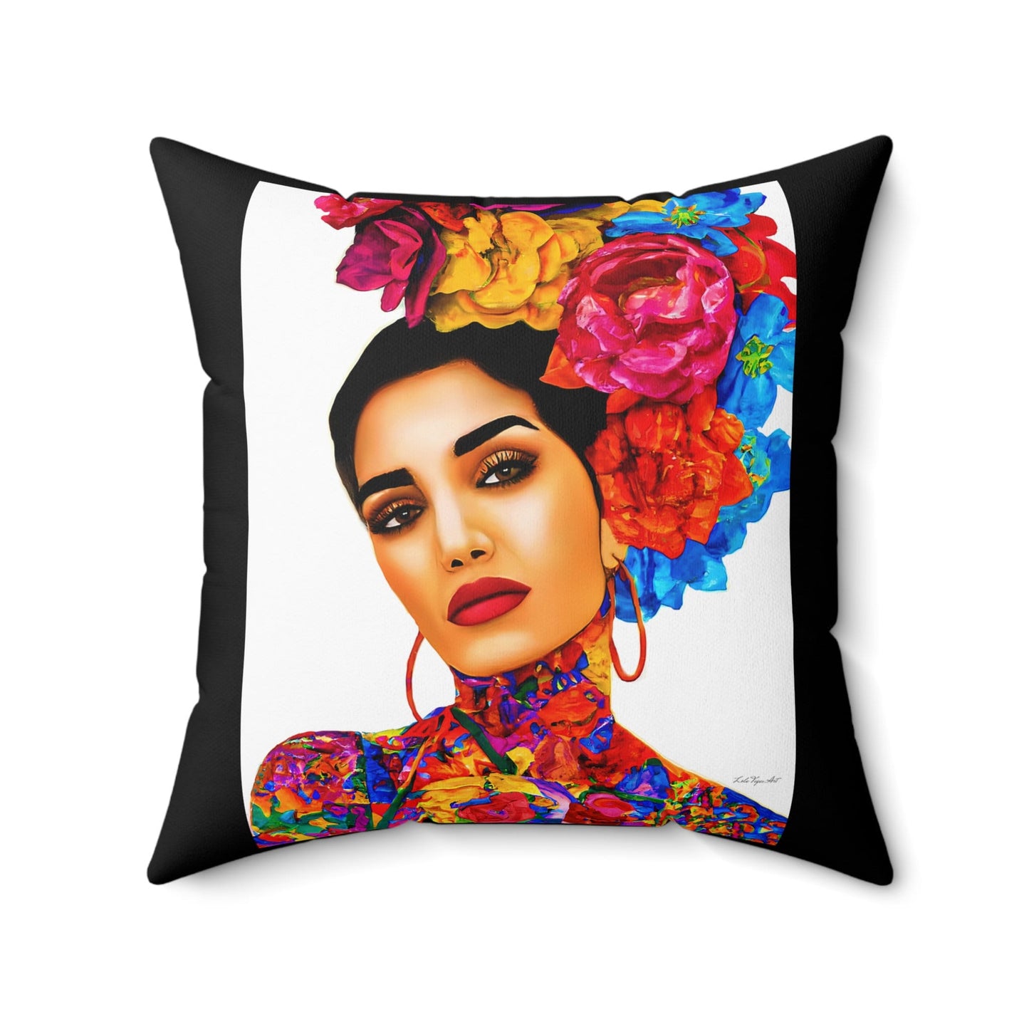 flowers, tattoos, latina, decorative pillow, living room pillow, bedroom pillow, throw pillow, pillows, decorative pillows, accent pillow - LOLA VEGAS ART