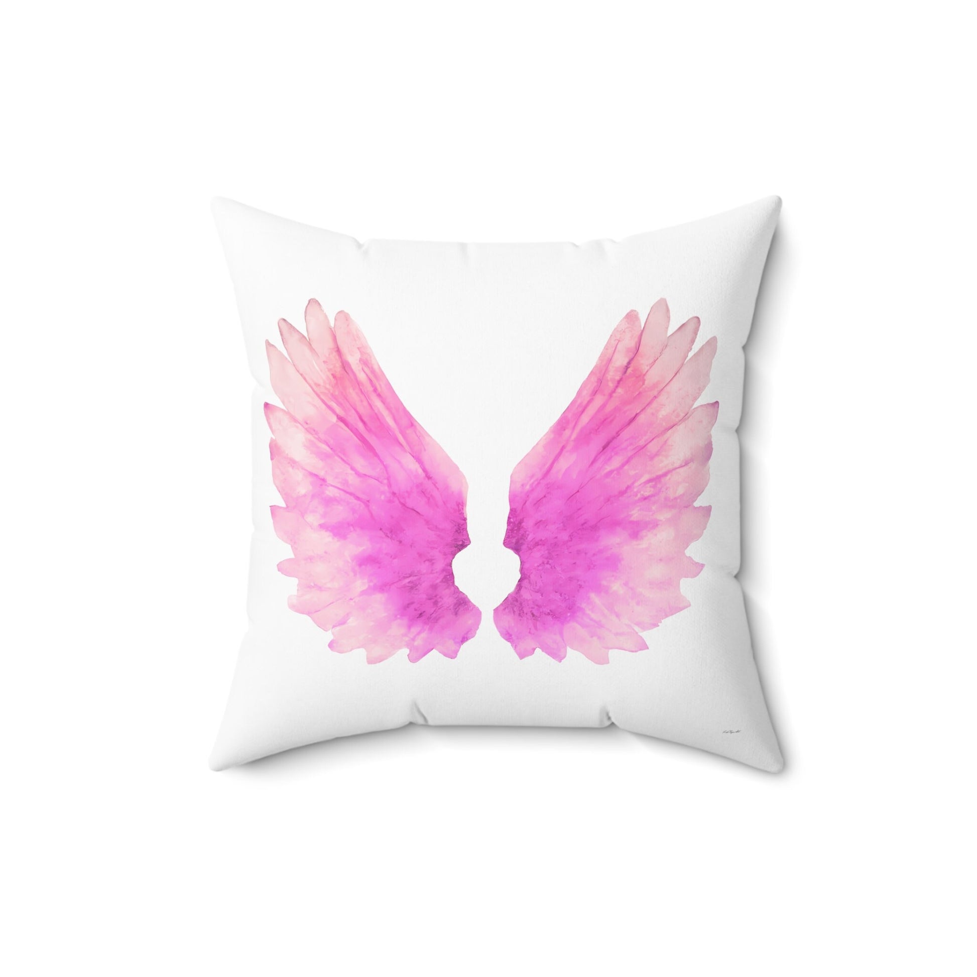 angel wings, pink, decorative pillow, living room pillow, bedroom pillow, throw pillow, pillows, decorative pillows, accent pillow - LOLA VEGAS ART