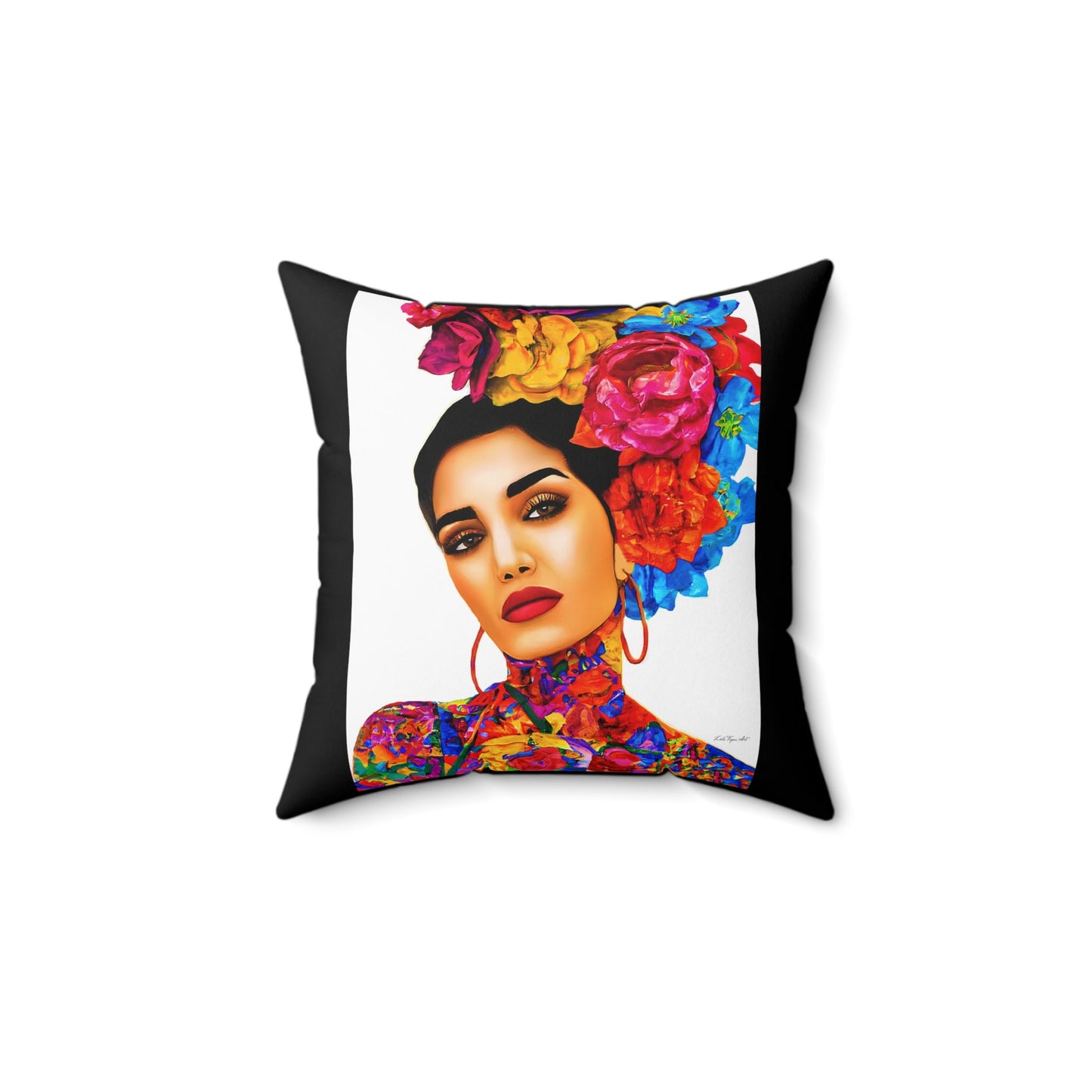 flowers, tattoos, latina, decorative pillow, living room pillow, bedroom pillow, throw pillow, pillows, decorative pillows, accent pillow - LOLA VEGAS ART