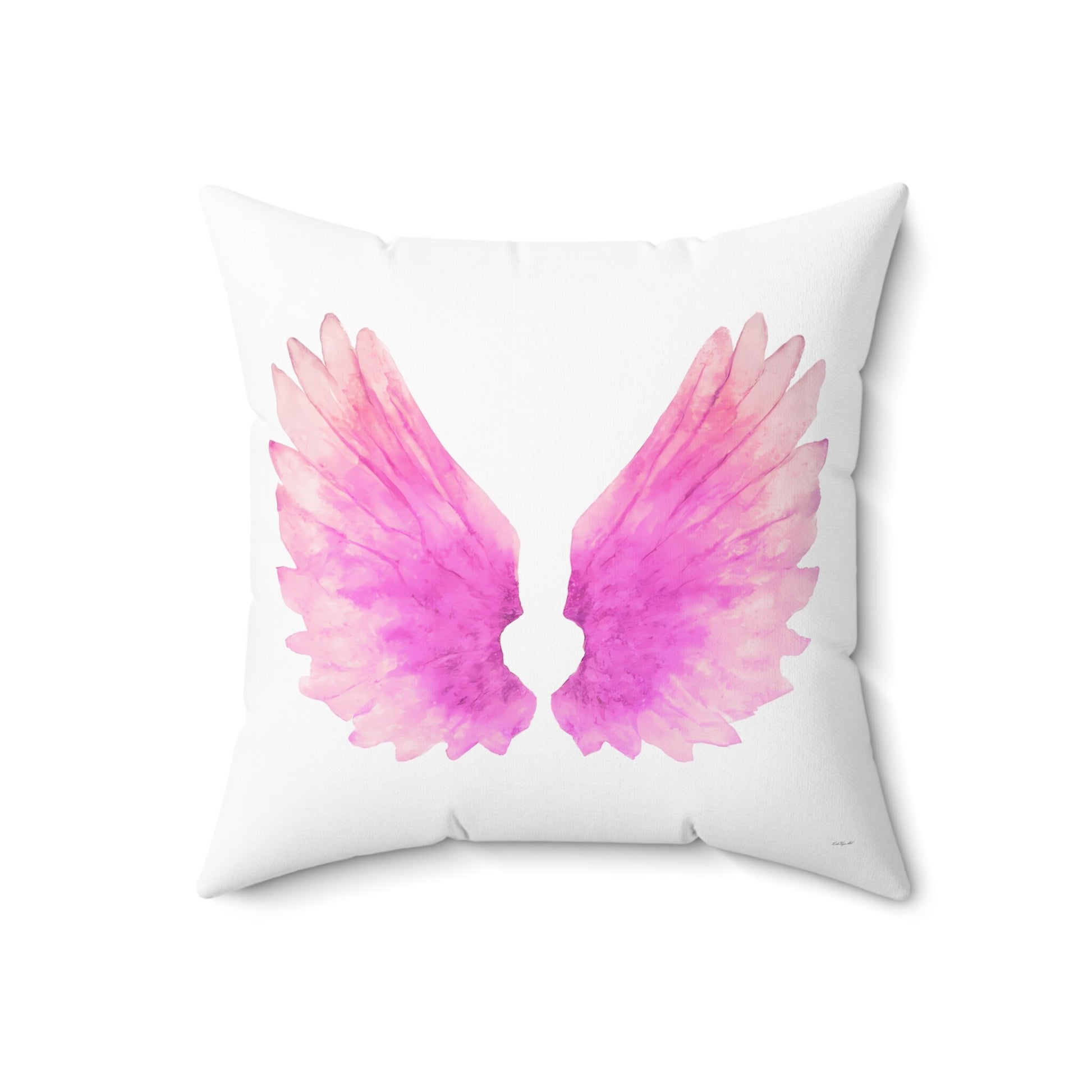 angel wings, pink, decorative pillow, living room pillow, bedroom pillow, throw pillow, pillows, decorative pillows, accent pillow - LOLA VEGAS ART