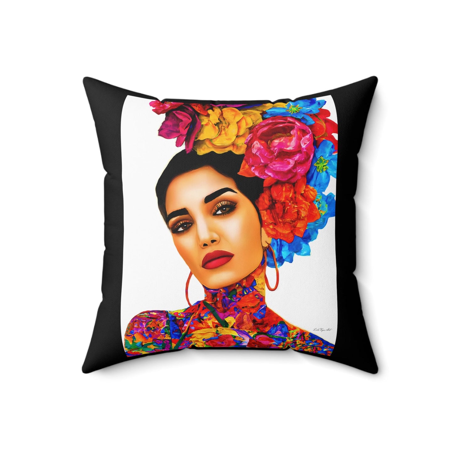 flowers, tattoos, latina, decorative pillow, living room pillow, bedroom pillow, throw pillow, pillows, decorative pillows, accent pillow - LOLA VEGAS ART
