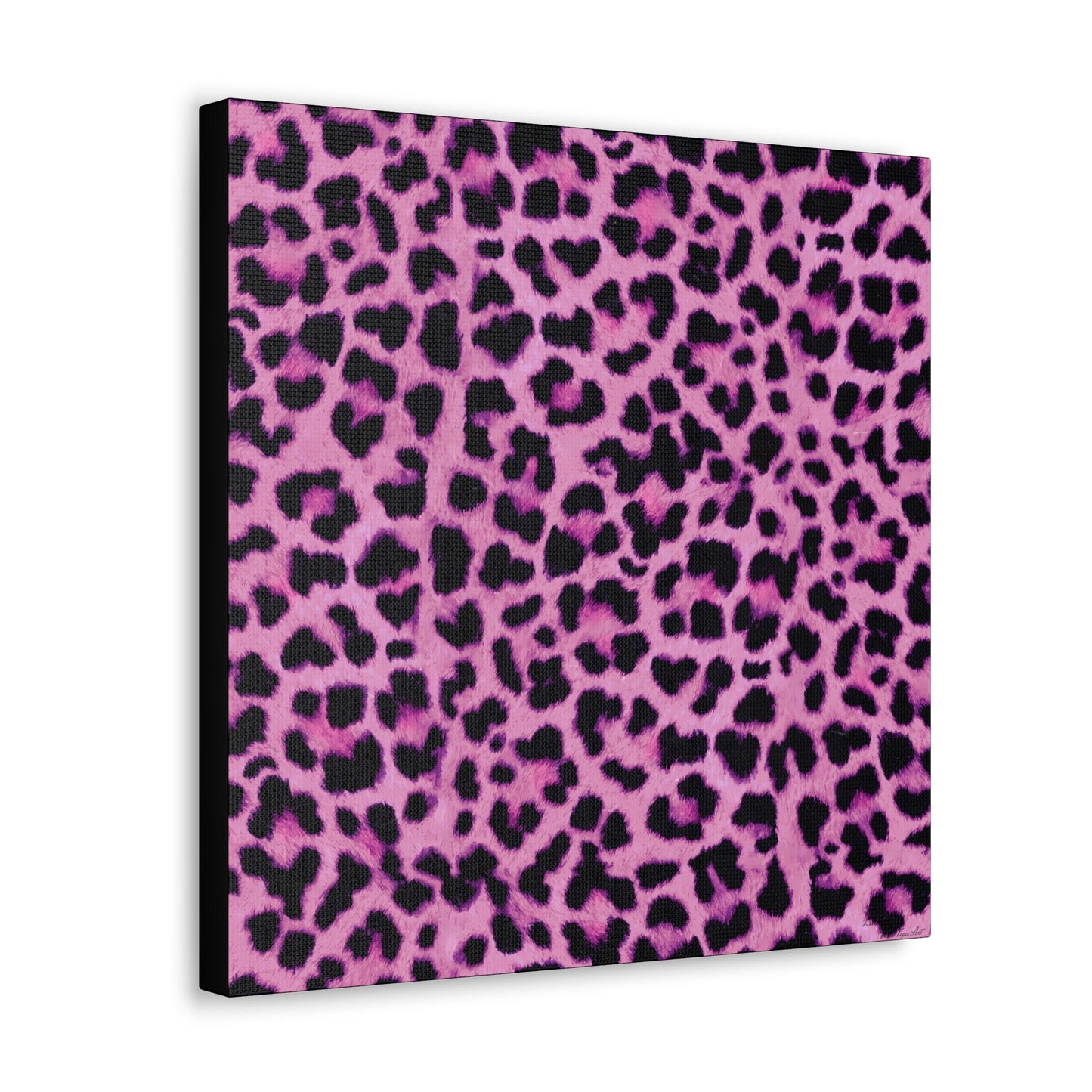 pink leopard wall canvas, wall art, wall art canvas, wall art dcor, animal print, big cat wall art, , wall art animals, large wall art - LOLA VEGAS ART