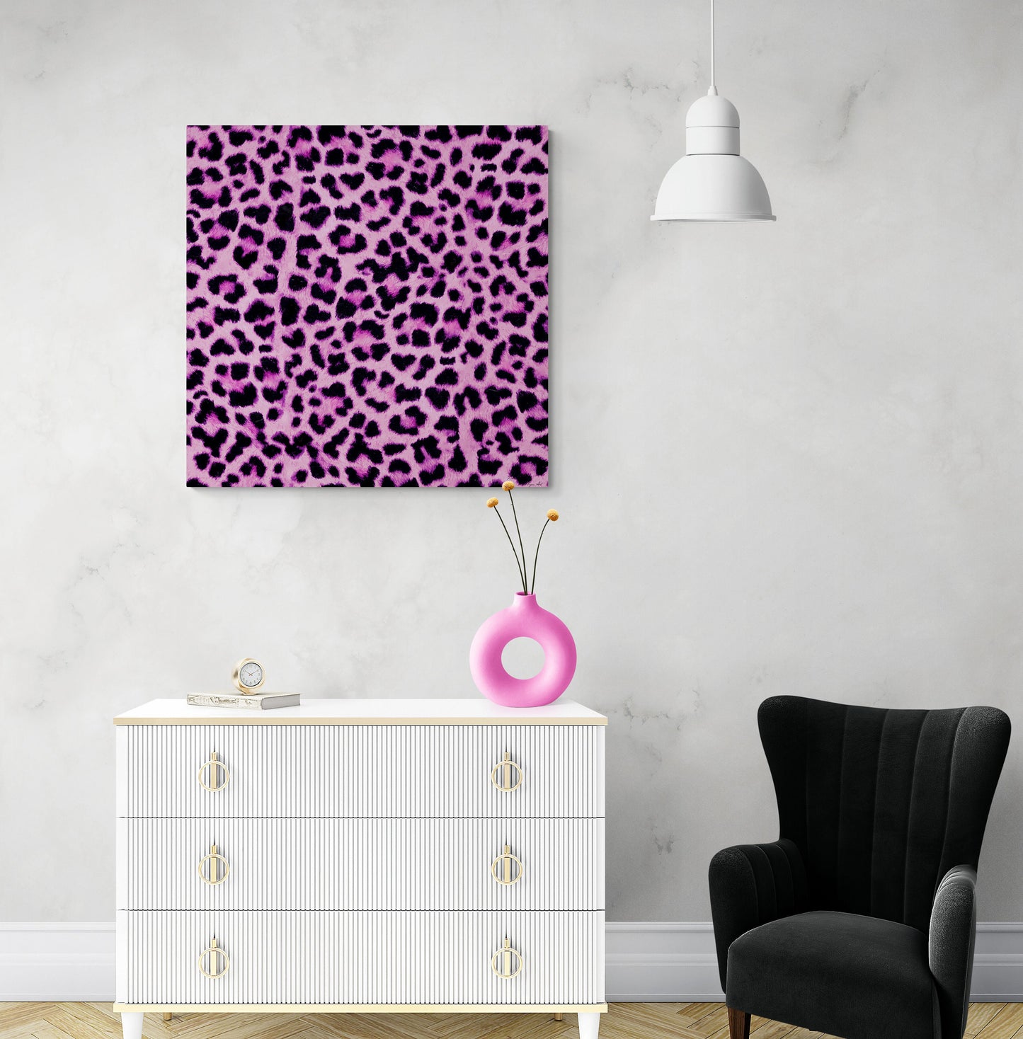 pink leopard wall canvas, wall art, wall art canvas, wall art dcor, animal print, big cat wall art, , wall art animals, large wall art - LOLA VEGAS ART