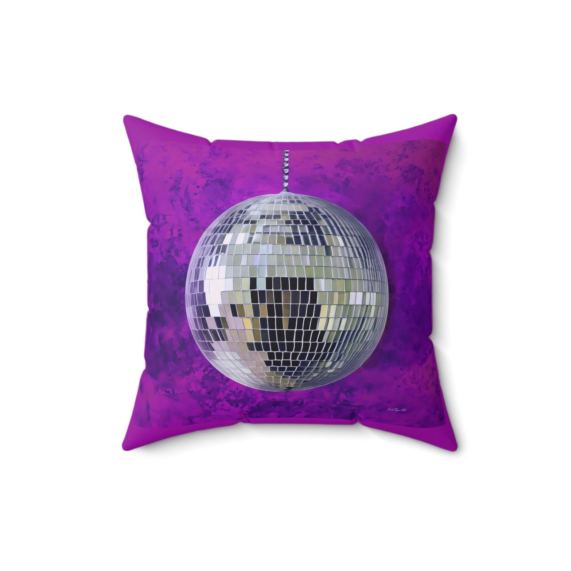 silver disco ball pillow, decorative pillow, living room pillow, bedroom pillow, throw pillow, pillows, decorative pillows, accent pillow - LOLA VEGAS ART