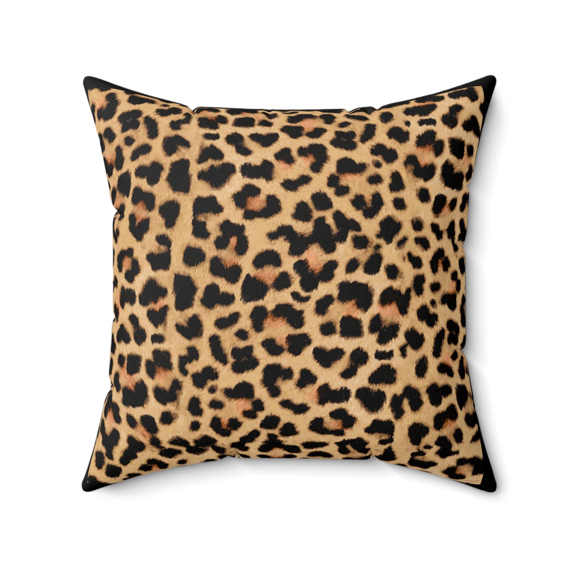 leopard print throw pillow, decorative pillow, living room pillow, bedroom pillow, pillows, square, decorative pillows, accent pillow - LOLA VEGAS ART