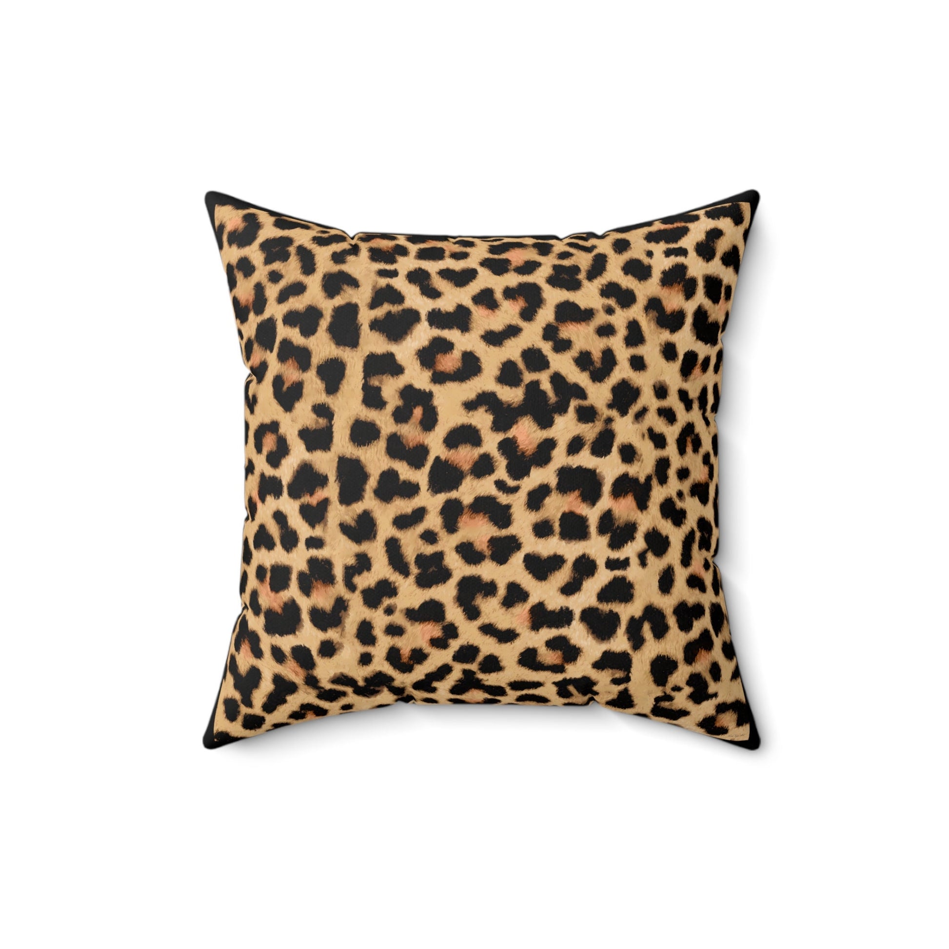 leopard print throw pillow, decorative pillow, living room pillow, bedroom pillow, pillows, square, decorative pillows, accent pillow - LOLA VEGAS ART