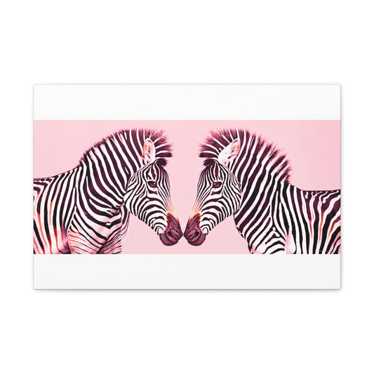 pink zebras canvas wall art, wall art dcor, room wall dcor, animal wall art, children's wall art, kids wall art, nursery wall art, - LOLA VEGAS ART