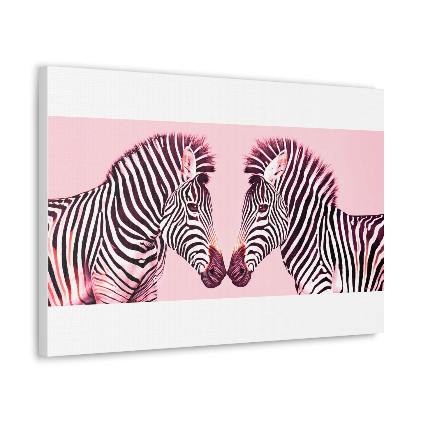 pink zebras canvas wall art, wall art dcor, room wall dcor, animal wall art, children's wall art, kids wall art, nursery wall art, - LOLA VEGAS ART