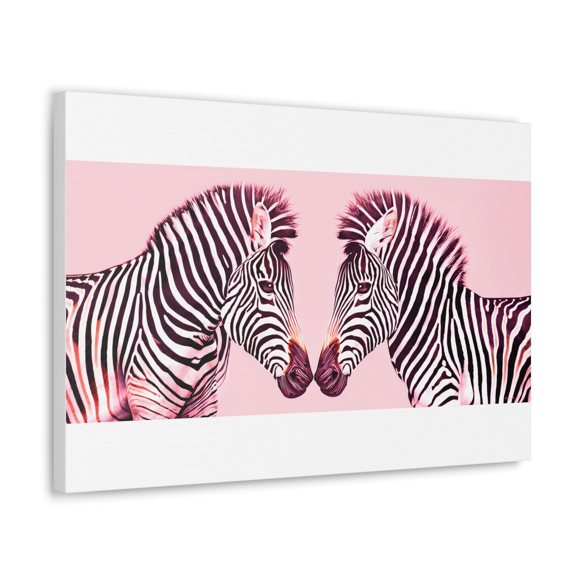 pink zebras canvas wall art, wall art dcor, room wall dcor, animal wall art, children's wall art, kids wall art, nursery wall art, - LOLA VEGAS ART