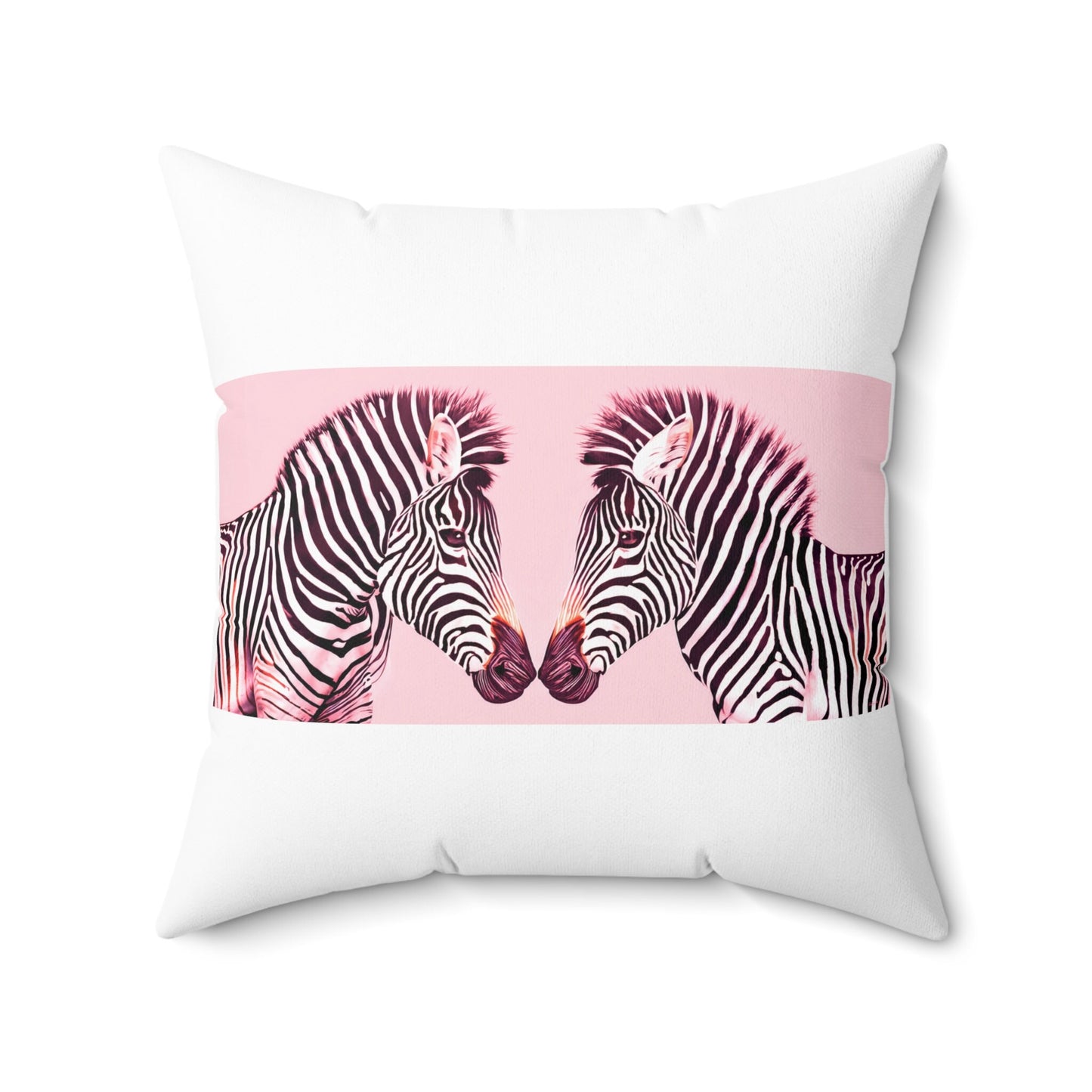 pink zebra square pillow, decorative pillow, living room pillow, bedroom pillow, throw pillow, pillows, decorative pillows, accent pillow - LOLA VEGAS ART