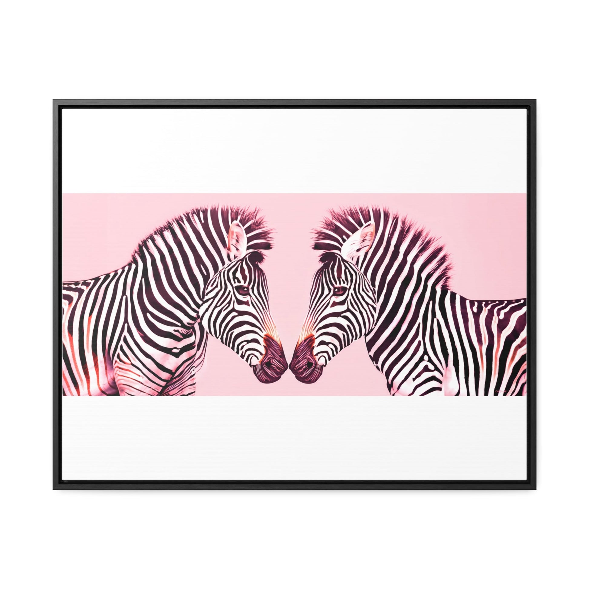 pink zebra canvas framed wall art, framed kids wall art, framed children's wall art, framed nursery wall art, framed girls wall art - LOLA VEGAS ART