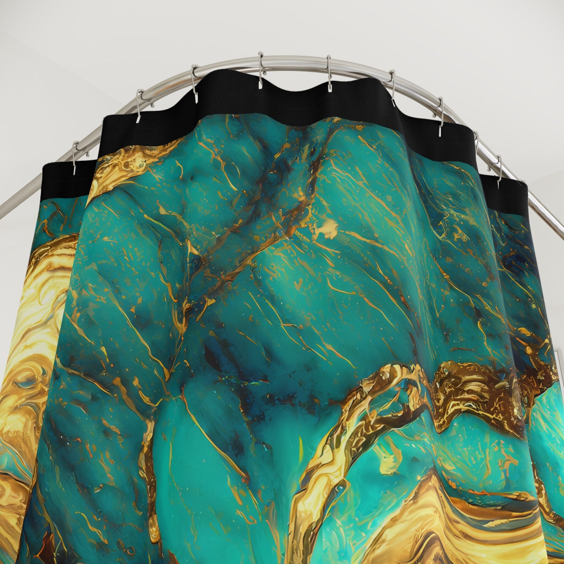 green and gold marble swirl abstract print shower curtain, home accessories, bathroom dcor, bathroom, home dcor, housewarming gift, - LOLA VEGAS ART