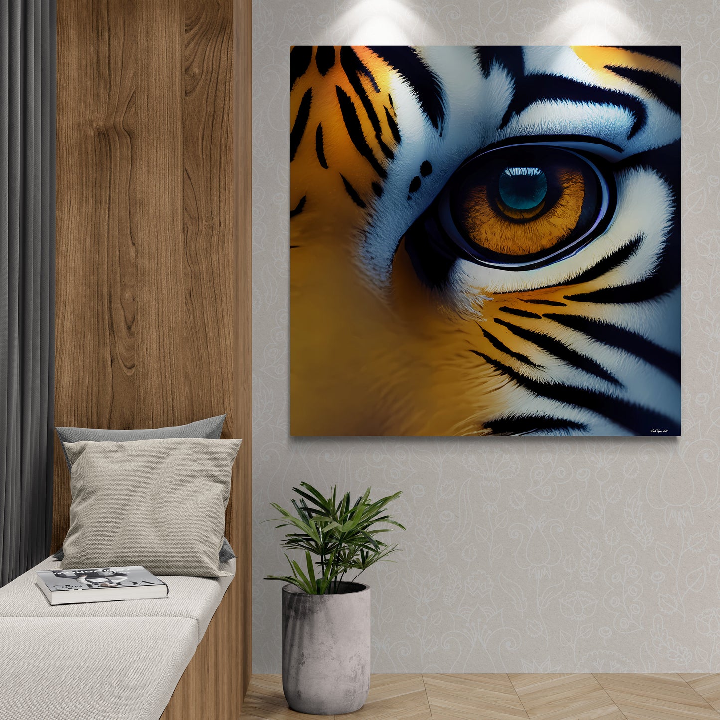 the eye of the tiger canvas wall art, wall art dcor, room wall dcor, unique art, tiger wall art, animal wall art, big cat wall art, - LOLA VEGAS ART