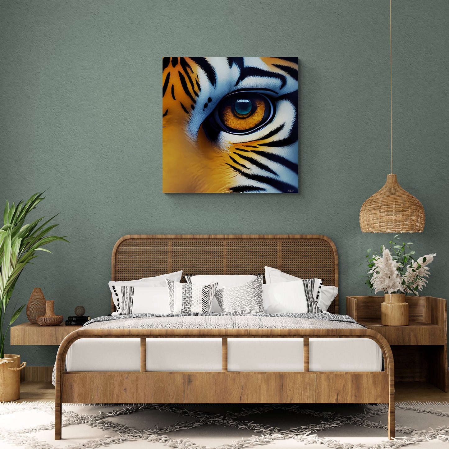 the eye of the tiger canvas wall art, wall art dcor, room wall dcor, unique art, tiger wall art, animal wall art, big cat wall art, - LOLA VEGAS ART