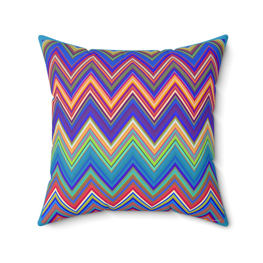multicolor chevron square pillow, decorative pillow, living room pillow, bedroom pillow, throw pillow, pillows, decorative,  accent pillow - LOLA VEGAS ART